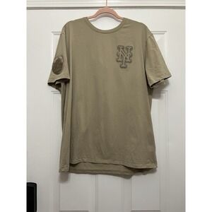 New York Mets NY Mens XL Pro Standard MLB Tan T-Shirt Top Embroidered